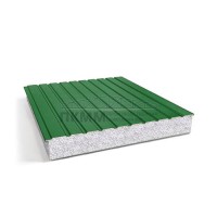 Двухслойные сэндвич-панели пенополистирол, 0.5, ширина 1200 мм, толщина 10 мм, RAL6002