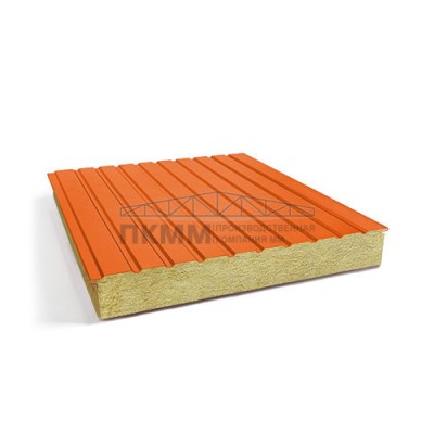 Двухслойные сэндвич-панели минеральная вата, 0.5, ширина 1200 мм,толщина 10 мм, RAL2004