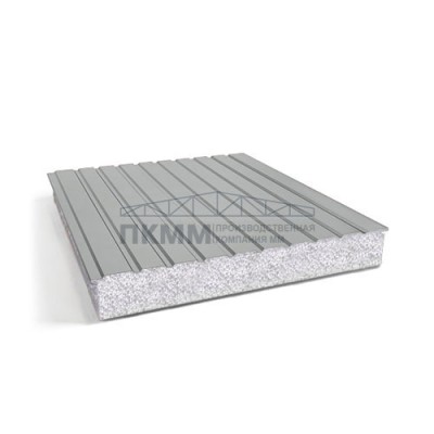 Двухслойные сэндвич-панели пенополистирол, 0.5, ширина 1200 мм, толщина 40 мм, RAL9006