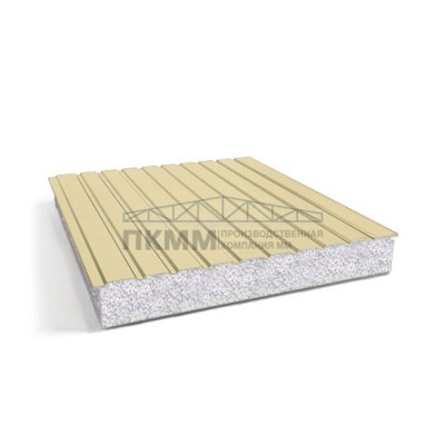 Двухслойные сэндвич-панели пенополистирол, 0.5, ширина 1200 мм, толщина 10 мм, RAL1014