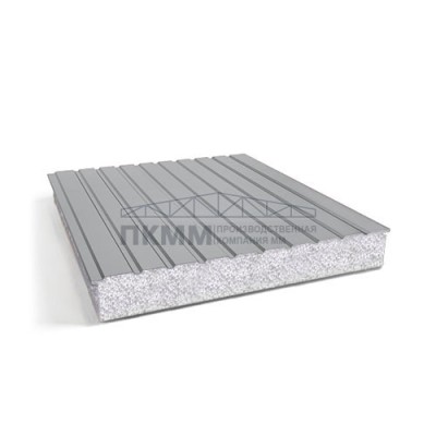 Двухслойные сэндвич-панели пенополистирол, 0.5, ширина 1200 мм, толщина 10 мм, RAL7004