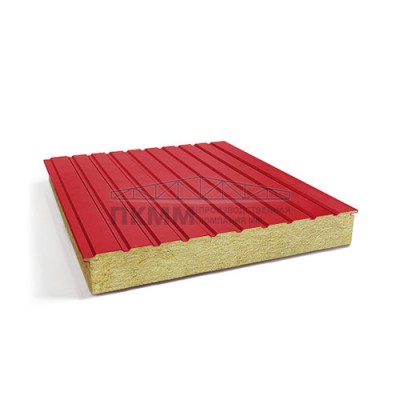 Двухслойные сэндвич-панели минеральная вата, 0.5, ширина 1200 мм,толщина 40 мм, RAL3020