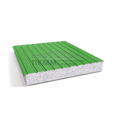 Двухслойные сэндвич-панели пенополистирол, 0.5, ширина 1200 мм, толщина 40 мм, RAL6018