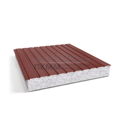 Двухслойные сэндвич-панели пенополистирол, 0.5, ширина 1200 мм, толщина 40 мм, RAL3009