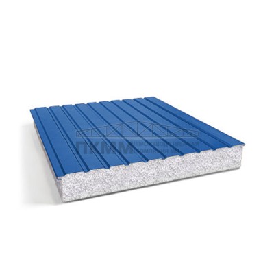 Двухслойные сэндвич-панели пенополистирол, 0.5, ширина 1200 мм, толщина 10 мм, RAL5005