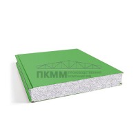 Гладкие сэндвич панели пенополистирол, ширина 1200 мм, толщина 60 мм, 0.5/0.5, RAL6018