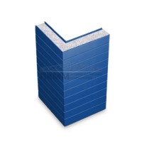 Угловые сэндвич-панели горизонтальные пенополистирол, 0.5/0.5, ширина 1200 мм, толщина 150 мм, RAL5005