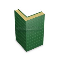 Угловые сэндвич-панели горизонтальные пенополиуретан, 0.5/0.5, ширина 1000 мм, толщина 40 мм, RAL6002