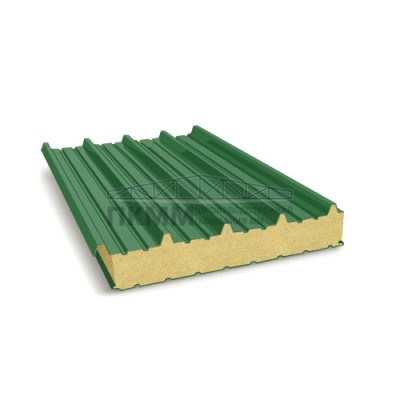 Кровельные сэндвич-панели пенополиуретан, ширина 1000 мм, толщина 30 мм, 0.5/0.5, RAL6002