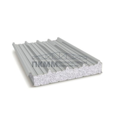 Кровельные сэндвич-панели пенополистирол, ширина 1000 мм, толщина 30 мм, 0.5/0.5, RAL9006 Кровельные сэндвич-панели пенополистирол, ширина 1000 мм, толщина 30 мм, 0.5/0.5, RAL9006