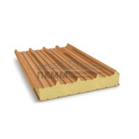 Кровельные сэндвич-панели пенополиуретан, ширина 1000 мм, толщина 20 мм, 0.5/0.5, дуб