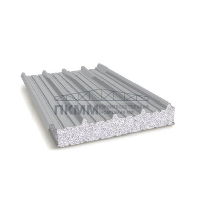 Кровельные сэндвич-панели пенополистирол, ширина 1000 мм, толщина 20 мм, 0.5/0.5, RAL7004