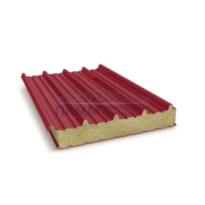 Акустическая кровельная сэндвич-панель минеральная вата, ширина 1000 мм, толщина 150 мм, 0.5/0.5, RAL3003
