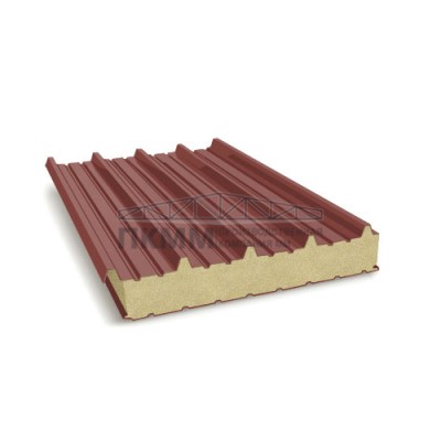 Кровельные сэндвич-панели пенополиизоцианурат, ширина 1200 мм, толщина 20 мм, 0.5/0.5, RAL3009