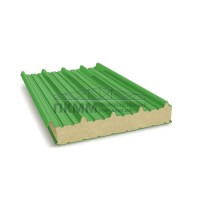 Кровельные сэндвич-панели пенополиизоцианурат, ширина 1000 мм, толщина 40 мм, 0.5/0.5, RAL6018