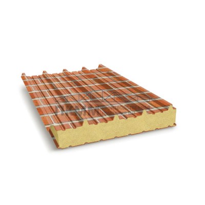 Кровельные сэндвич-панели пенополиуретан, ширина 1200 мм, толщина 50 мм, 0.5/0.5, кирпичная кладка Кровельные сэндвич-панели пенополиуретан, ширина 1200 мм, толщина 50 мм, 0.5/0.5, кирпичная кладка