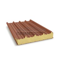 Кровельные сэндвич-панели пенополиуретан, ширина 1200 мм, толщина 50 мм, 0.5/0.5, RAL8004 Кровельные сэндвич-панели пенополиуретан, ширина 1200 мм, толщина 50 мм, 0.5/0.5, RAL8004