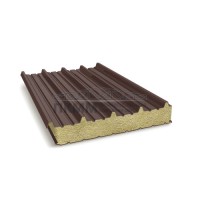 Акустическая кровельная сэндвич-панель минеральная вата, ширина 1200 мм, толщина 150 мм, 0.5/0.5, RAL8017 Акустическая кровельная сэндвич-панель минеральная вата, ширина 1200 мм, толщина 150 мм, 0.5/0.5, RAL8017