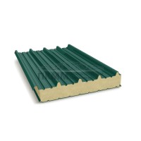 Кровельные сэндвич-панели пенополиизоцианурат, ширина 1000 мм, толщина 10 мм, 0.5/0.5, RAL6005