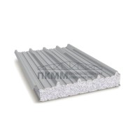 Кровельные сэндвич-панели пенополистирол, ширина 1000 мм, толщина 40 мм, 0.5/0.5, RAL7004