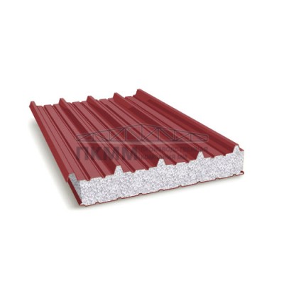 Кровельные сэндвич-панели пенополистирол, ширина 1200 мм, толщина 30 мм, 0.5/0.5, RAL3011