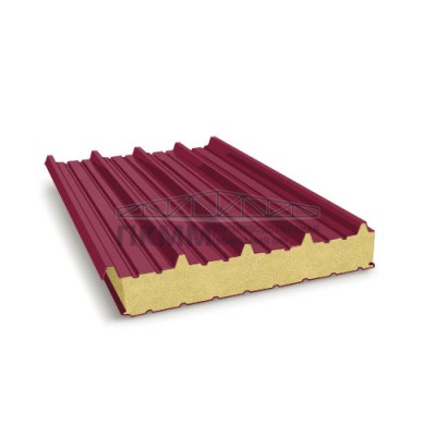Кровельные сэндвич-панели пенополиуретан, ширина 1200 мм, толщина 120 мм, 0.5/0.5, бордо