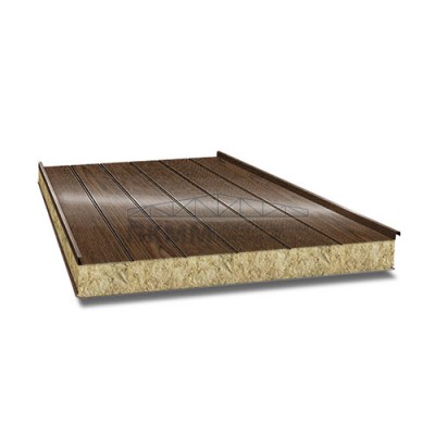 Сэндвич панели с толщиной 95 мм, под дерево ECOSTEEL