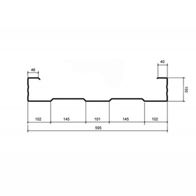 Сэндвич-профиль, толщина 1 мм, 150х595 Цинк