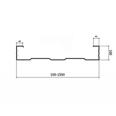 Сэндвич-профиль начальный 100х1500, толщина 0,5 мм, цинк