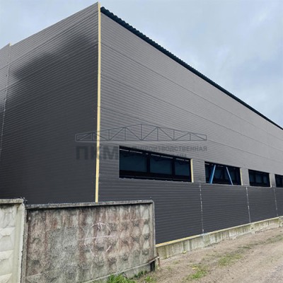 Стеновые сэндвич панели минеральная вата, ширина 1200 мм, толщина 40 мм, 0.5/0.5, RAL7024