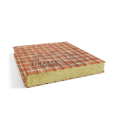 Стеновые сэндвич панели минеральная вата, ширина 1000 мм, толщина 20 мм, 0.5/0.5, кирпичная кладка Стеновые сэндвич панели минеральная вата, ширина 1000 мм, толщина 20 мм, 0.5/0.5, кирпичная кладка