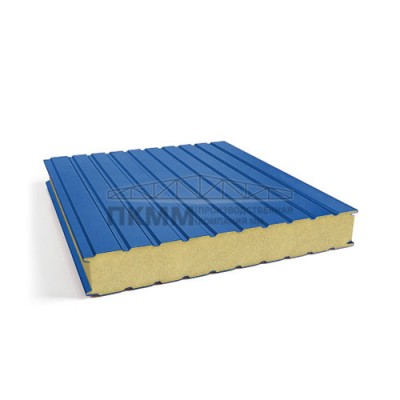 Стеновые сэндвич панели пенополиуретан, ширина 1200 мм, толщина 80 мм, 0.5/0.5, RAL5005
