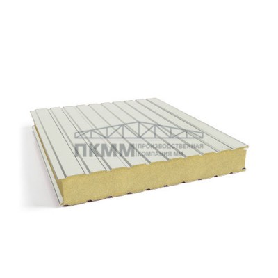 Стеновые сэндвич панели пенополиуретан, ширина 1200 мм, толщина 100 мм, 0.5/0.5, RAL9002