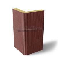 Угловые сэндвич-панели вертикальные пенополиизоцианурат, 0.5/0.5, ширина 1000 мм, толщина 80 мм, RAL3009