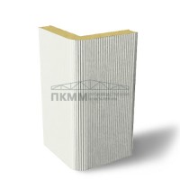 Угловые сэндвич-панели вертикальные пенополиуретан, 0.5/0.5, ширина 1200 мм, толщина 40 мм, RAL9003