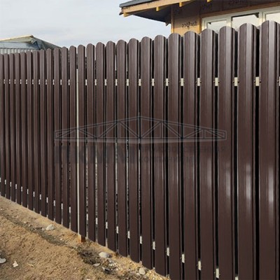 Штакетник Круглый фигурный 19х126-0.45 Полиэстер двухсторонний RAL8017/8017