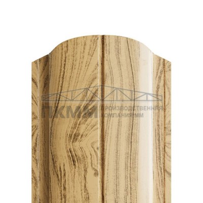 Штакетник Круглый фигурный 19х126-0.5 ECOSTEEL _MA Сосна