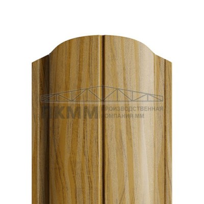 Штакетник Круглый фигурный 19х126-0.5 ECOSTEEL _T Золотой Дуб