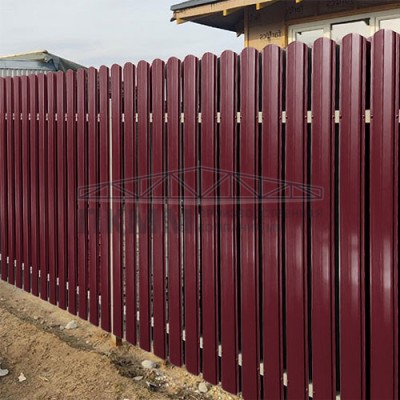 Штакетник Круглый с прямым резом 19х126-0.45 Полиэстер двухсторонний RAL3005/3005