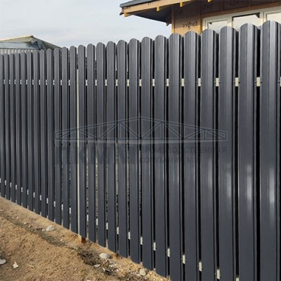 Штакетник Круглый с прямым резом 19х126-0.5 Призма RAL7024 Штакетник Круглый с прямым резом 19х126-0.5 Призма RAL7024