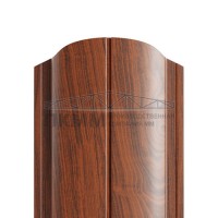 Штакетник Круглый фигурный 19х126-0.5 ECOSTEEL Мореный Дуб