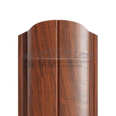 Штакетник Круглый фигурный 19х126-0.5 ECOSTEEL Мореный Дуб