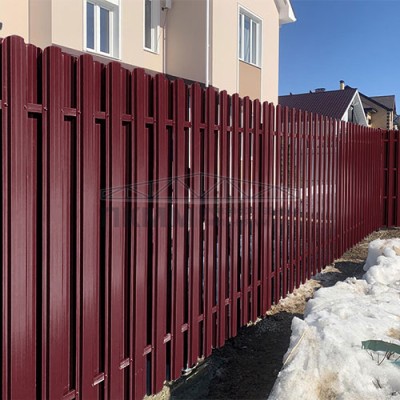 Штакетник П-образный с прямым резом 16,5х99-0.45 Полиэстер RAL3005 Штакетник П-образный с прямым резом 16,5х99-0.45 Полиэстер RAL3005
