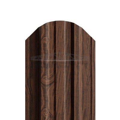 Штакетник П-образный фигурный 16,5х118-0.5 ECOSTEEL МореныйДуб