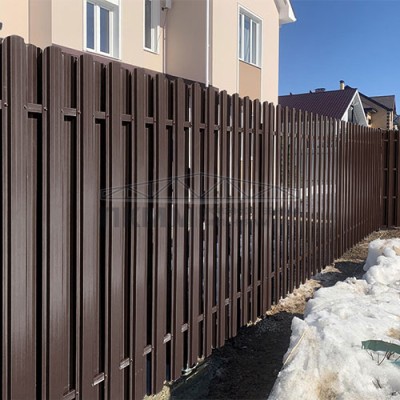 Штакетник П-образный фигурный 16,5х99-0.45 Полиэстер двухсторонний RAL8017/8017