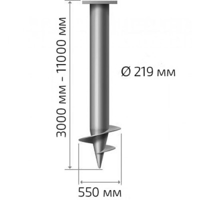 Винтовая свая 219 мм длина: 3000 мм