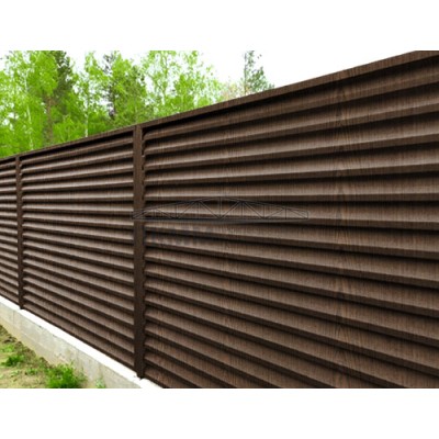 Ламель забор жалюзи S 58х120-0,45 ECOSTEEL Морёный дуб Ламель забор жалюзи S 58х120-0,45 ECOSTEEL Морёный дуб