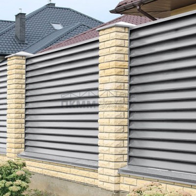 Ламель забор жалюзи Г 35х135-0,5 Satin с пленкой RAL 7004