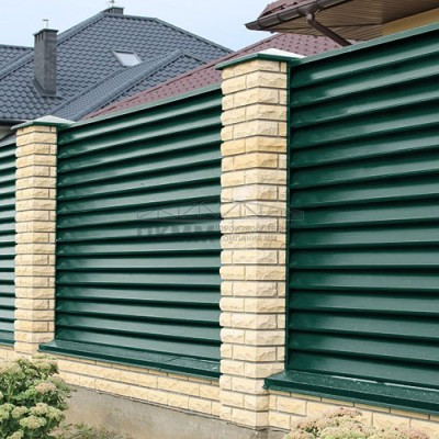 Ламель забор жалюзи Г 35х135-0,45 Полиэстер-Double с пленкой RAL 6005