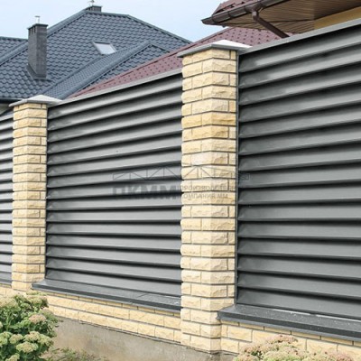 Ламель забор жалюзи Г 35х135-0,45 Полиэстер с пленкой RAL 7005